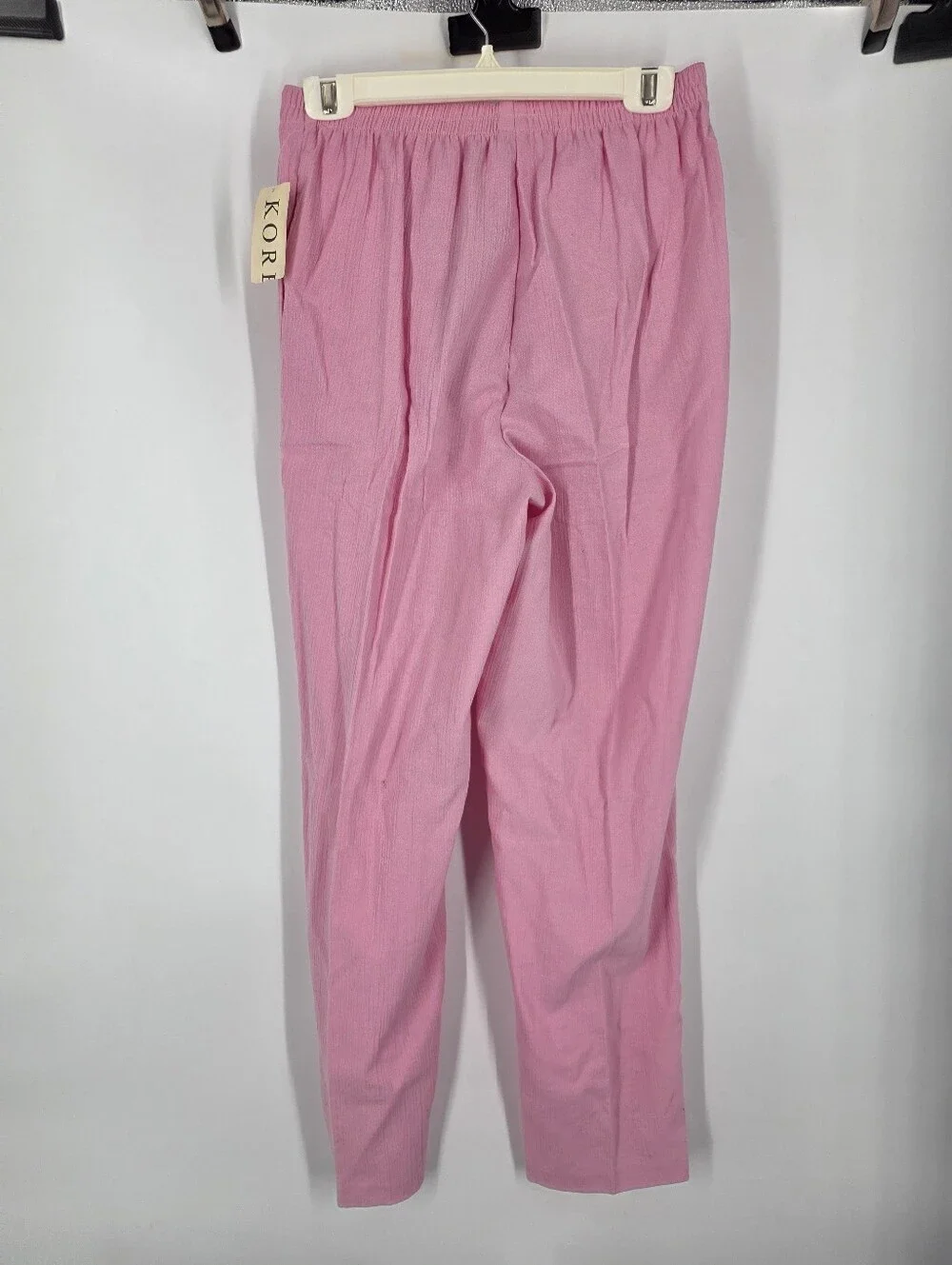 Koret Women's Medium Pink Elastic Waist Casual Pull-On Pants Textured NWT